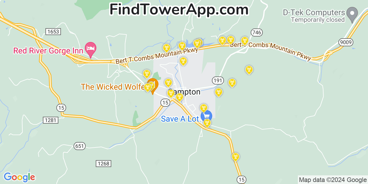 T-Mobile 4G/5G cell tower coverage map Campton, Kentucky