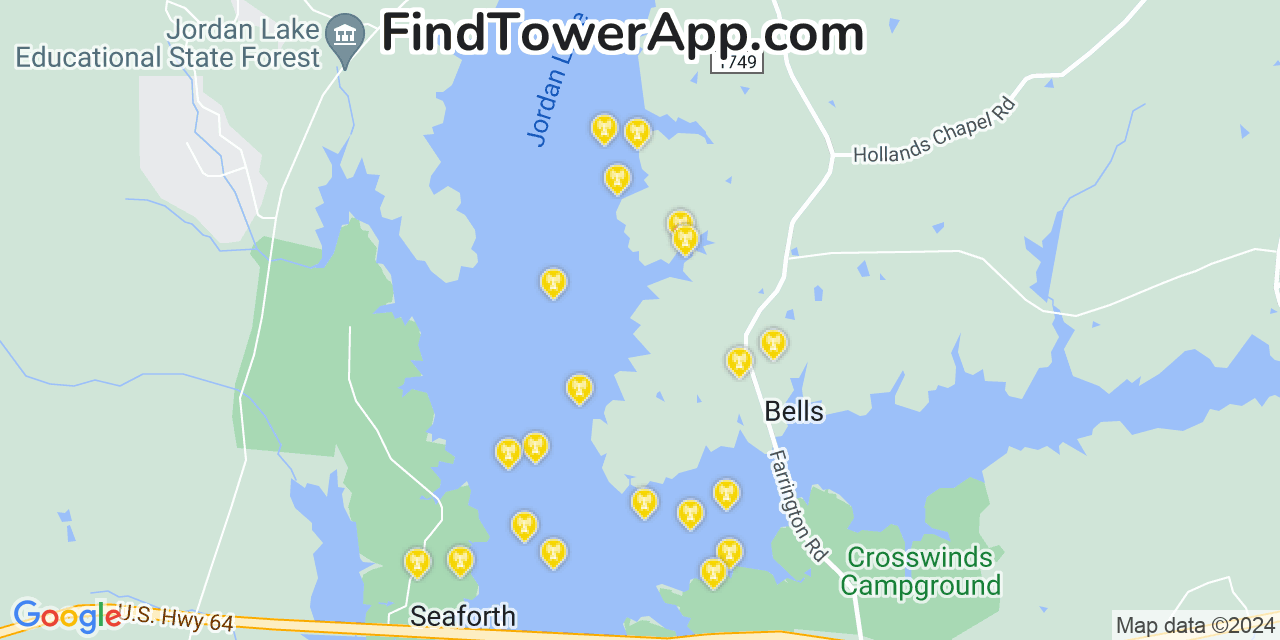 AT&T 4G/5G cell tower coverage map Canton, North Carolina