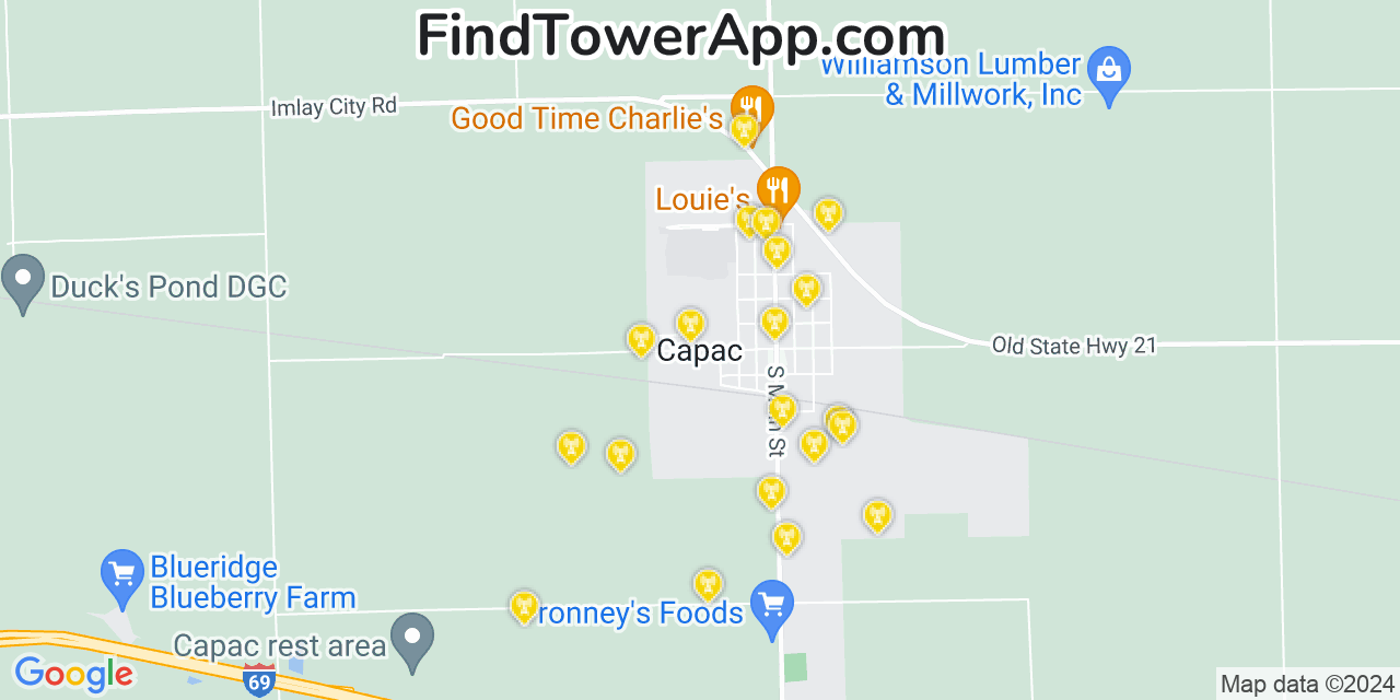 T-Mobile 4G/5G cell tower coverage map Capac, Michigan