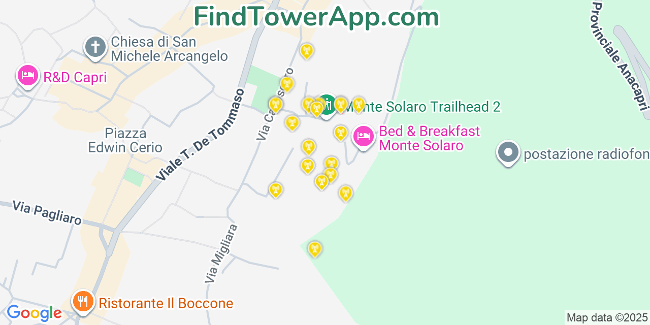 Capri Cell Towers, Italy - FindTower App Coverage Maps
