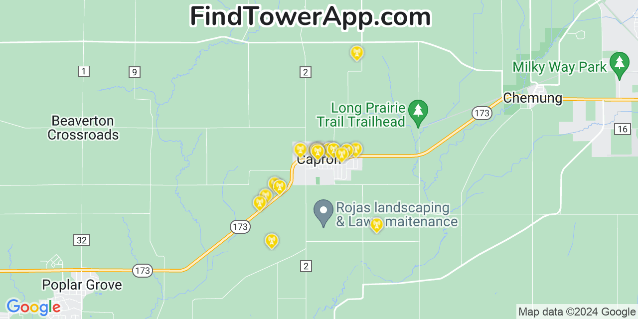 T-Mobile 4G/5G cell tower coverage map Capron, Illinois