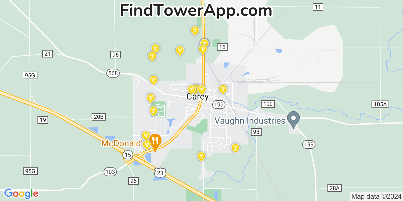 T-Mobile 4G/5G cell tower coverage map Carey, Ohio