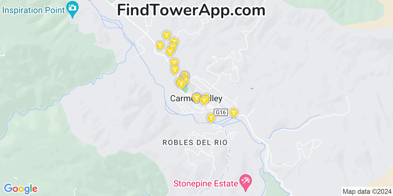 Carmel Valley Village California Cell Tower Coverage Map