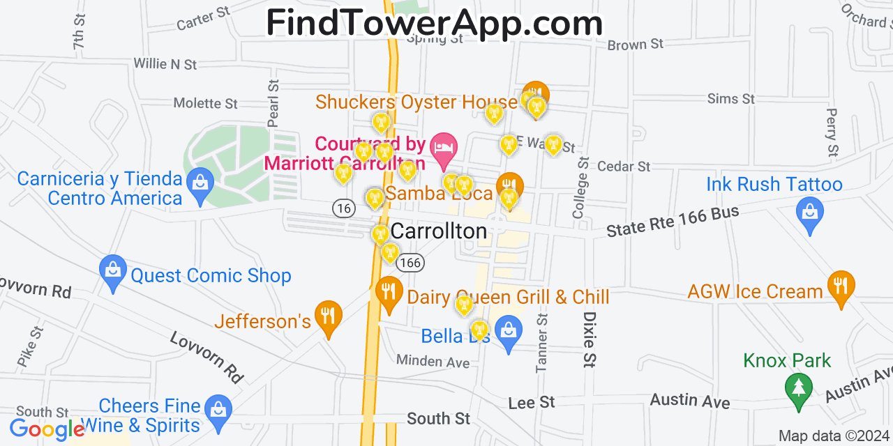 T-Mobile 4G/5G cell tower coverage map Carrollton, Georgia