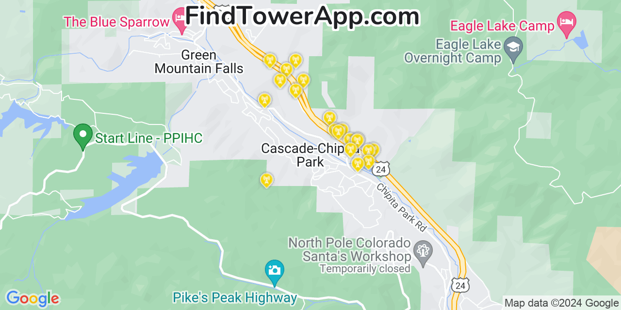 T-Mobile 4G/5G cell tower coverage map Cascade Chipita Park, Colorado