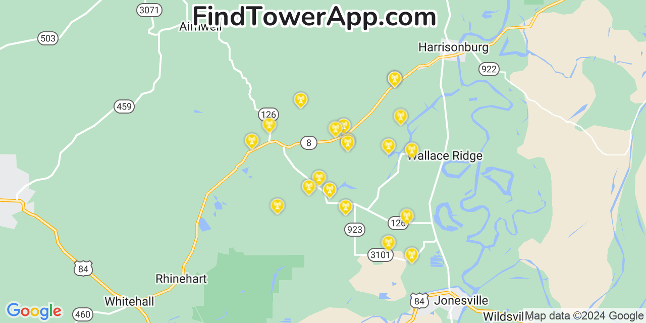 Verizon 4G/5G cell tower coverage map Catahoula, Louisiana