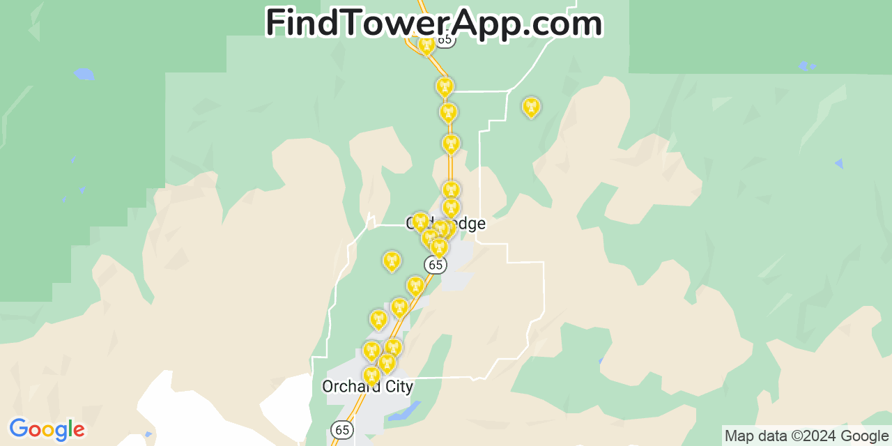 T-Mobile 4G/5G cell tower coverage map Cedaredge, Colorado