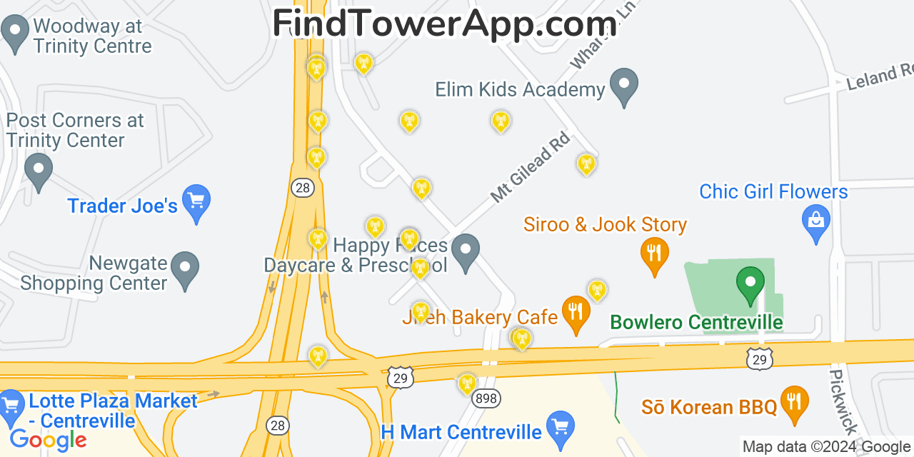 T-Mobile 4G/5G cell tower coverage map Centreville, Virginia