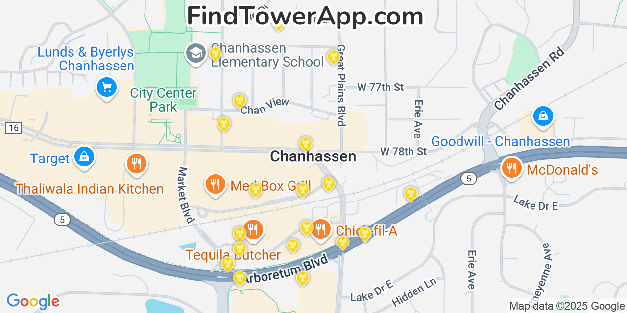 Chanhassen Minnesota Cell Tower Coverage Map