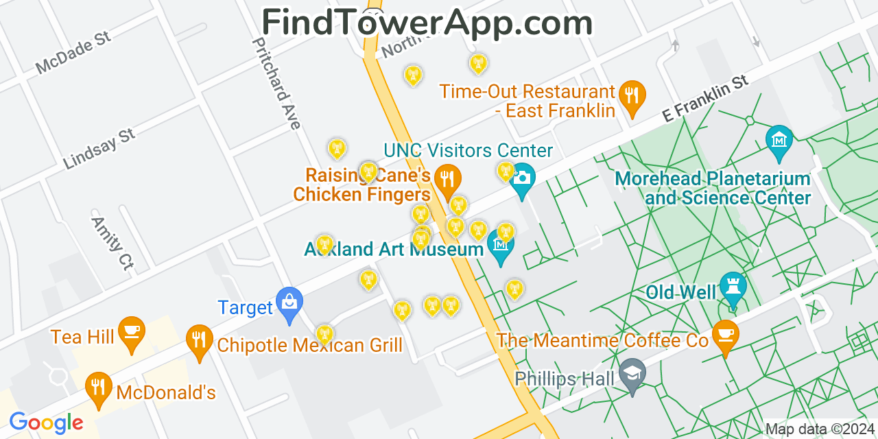 Verizon 4G/5G cell tower coverage map Chapel Hill, North Carolina