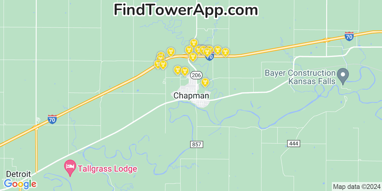 T-Mobile 4G/5G cell tower coverage map Chapman, Kansas