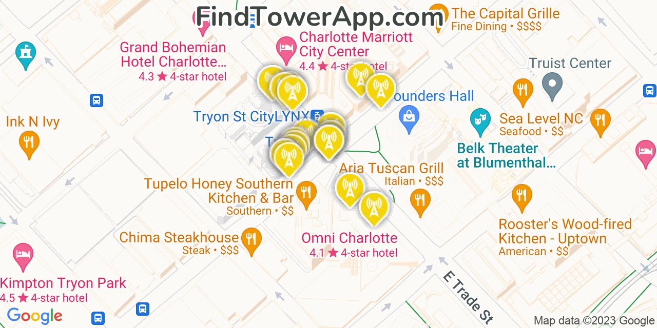 Charlotte North Carolina Cell Tower Coverage Map