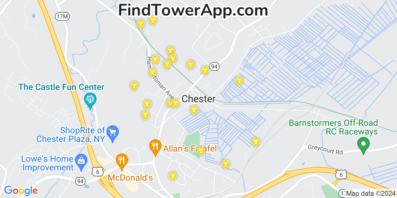 Verizon 4G/5G cell tower coverage map Chester, New York