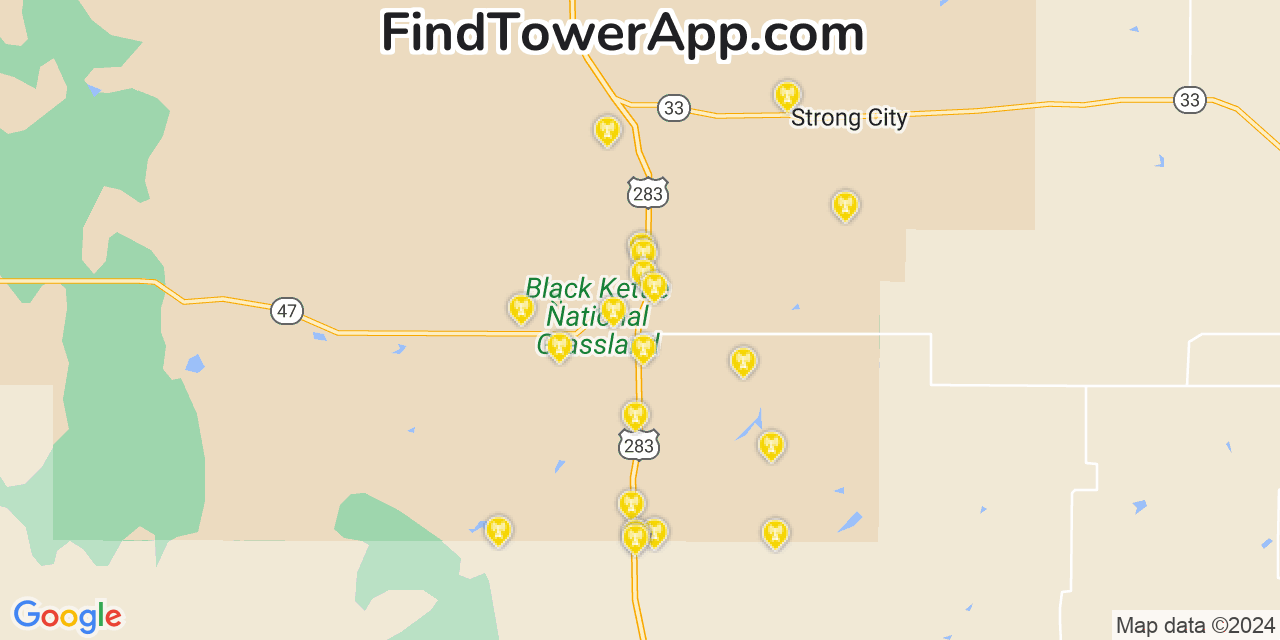 T-Mobile 4G/5G cell tower coverage map Cheyenne, Oklahoma