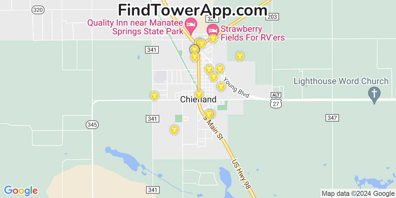 T-Mobile 4G/5G cell tower coverage map Chiefland, Florida