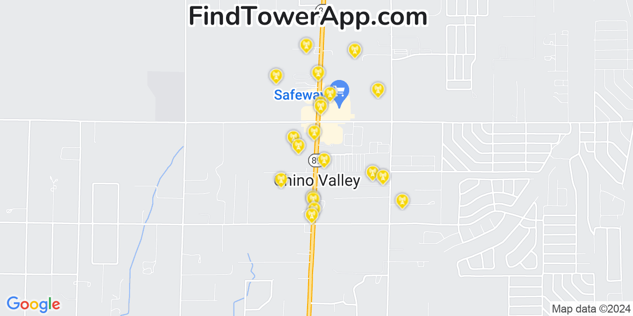 T-Mobile 4G/5G cell tower coverage map Chino Valley, Arizona