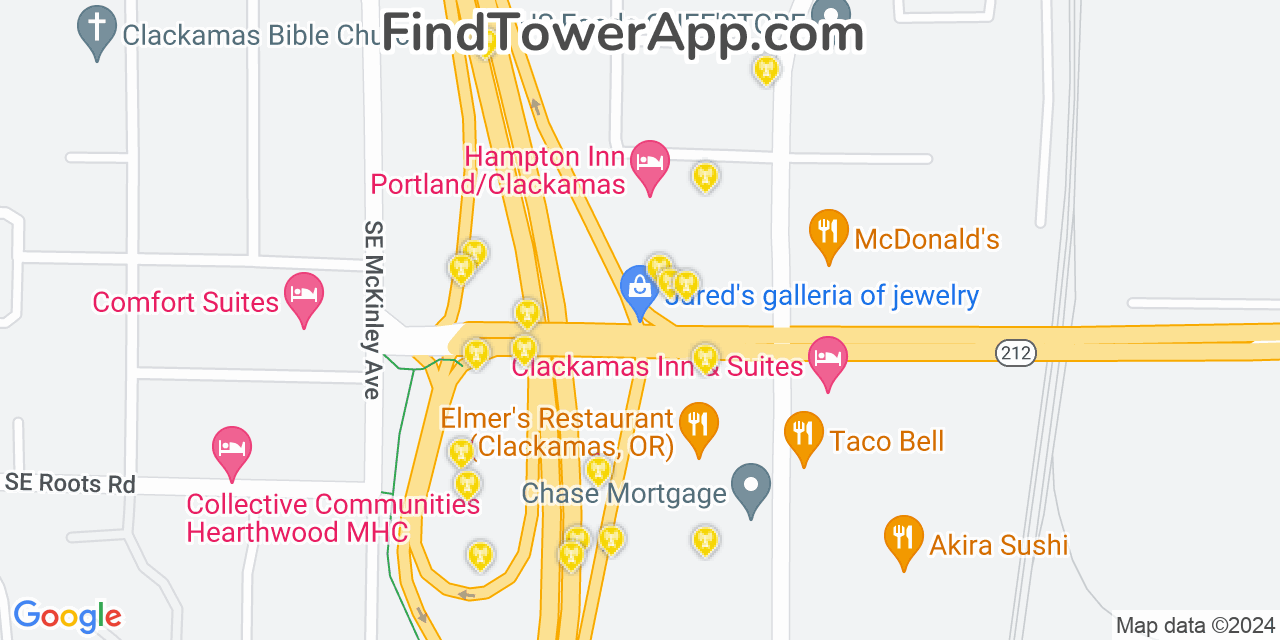 T-Mobile 4G/5G cell tower coverage map Clackamas, Oregon