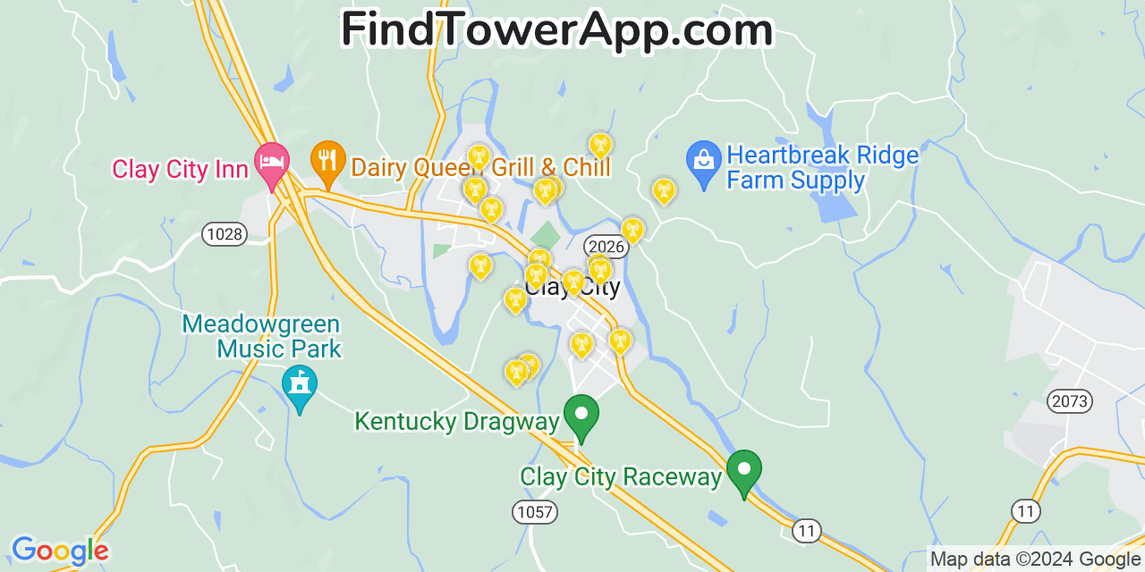 Verizon 4G/5G cell tower coverage map Clay City, Kentucky