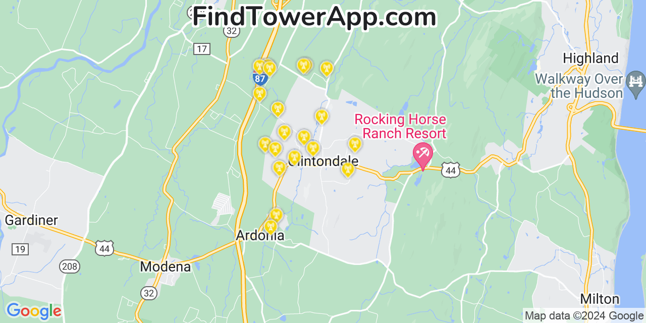 AT&T 4G/5G cell tower coverage map Clintondale, New York