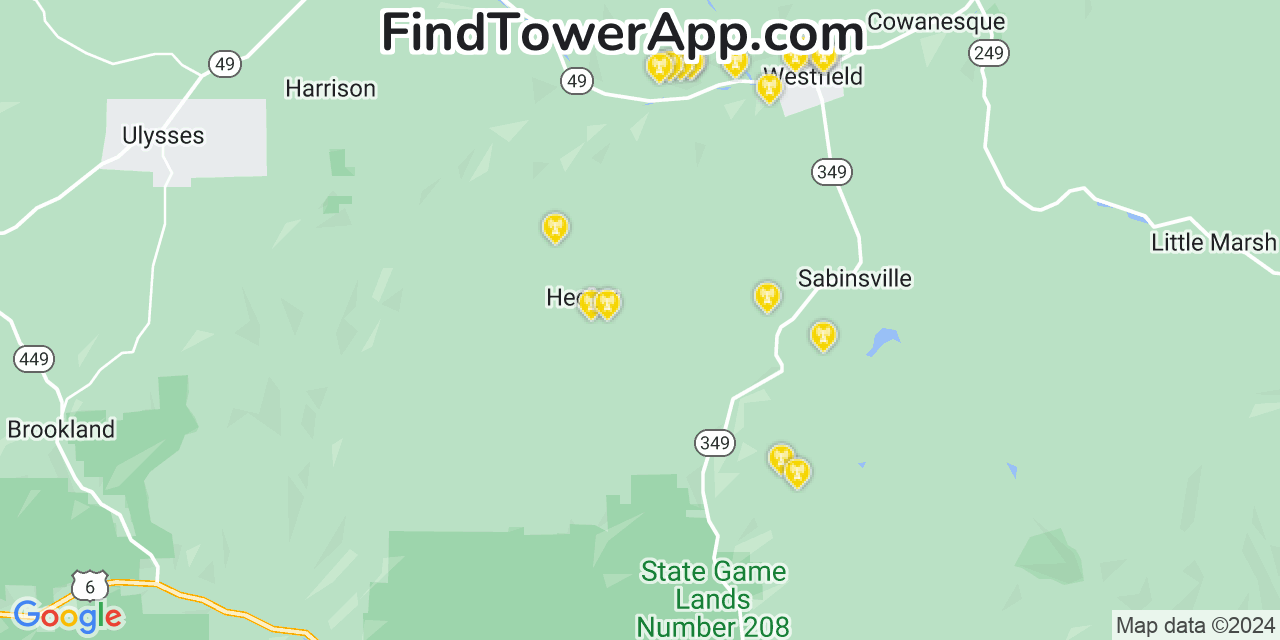 AT&T 4G/5G cell tower coverage map Clymer, Pennsylvania