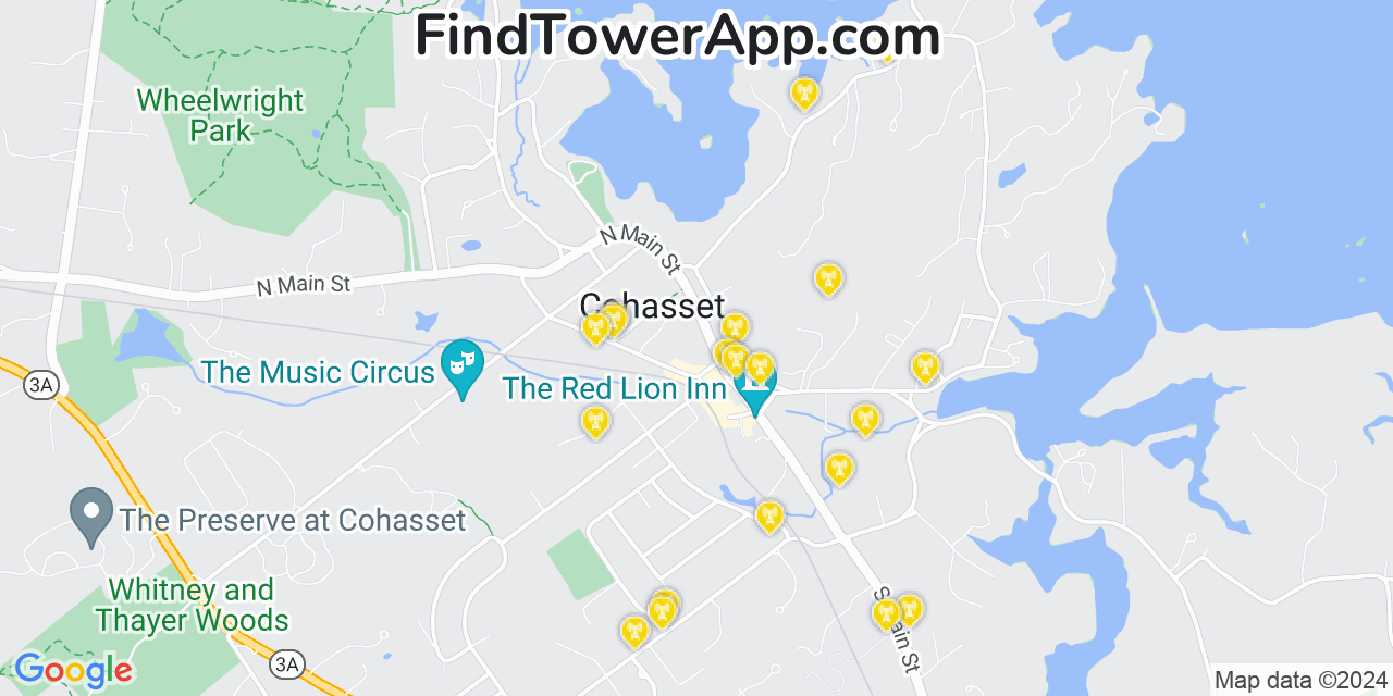 T-Mobile 4G/5G cell tower coverage map Cohasset, Massachusetts