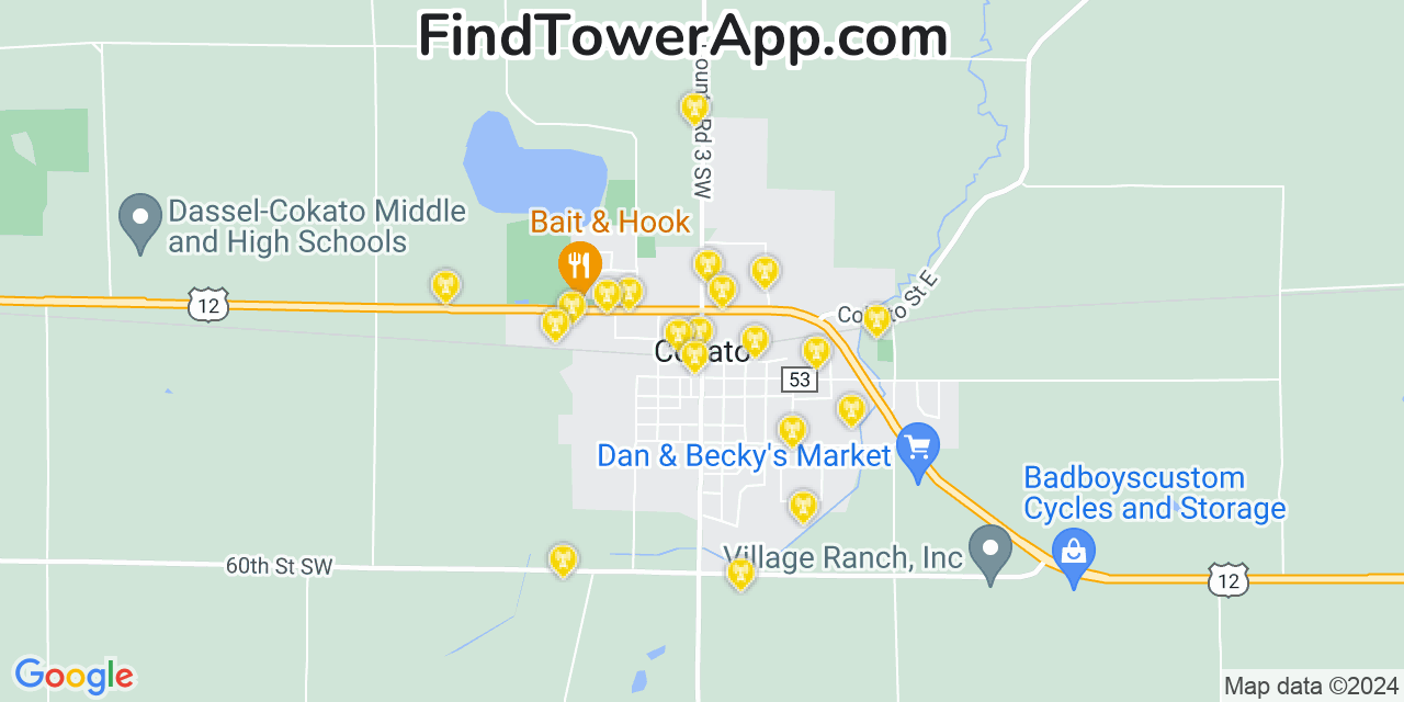 T-Mobile 4G/5G cell tower coverage map Cokato, Minnesota