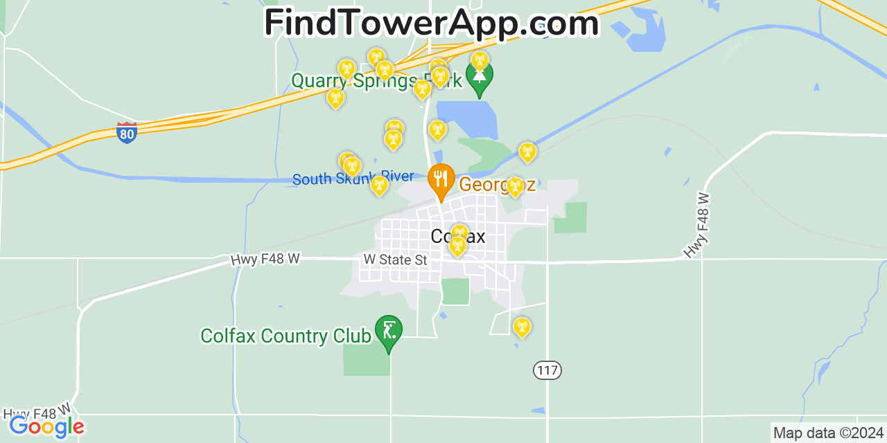 T-Mobile 4G/5G cell tower coverage map Colfax, Iowa