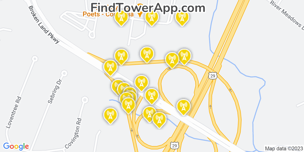 Columbia Maryland Cell Tower Coverage Map