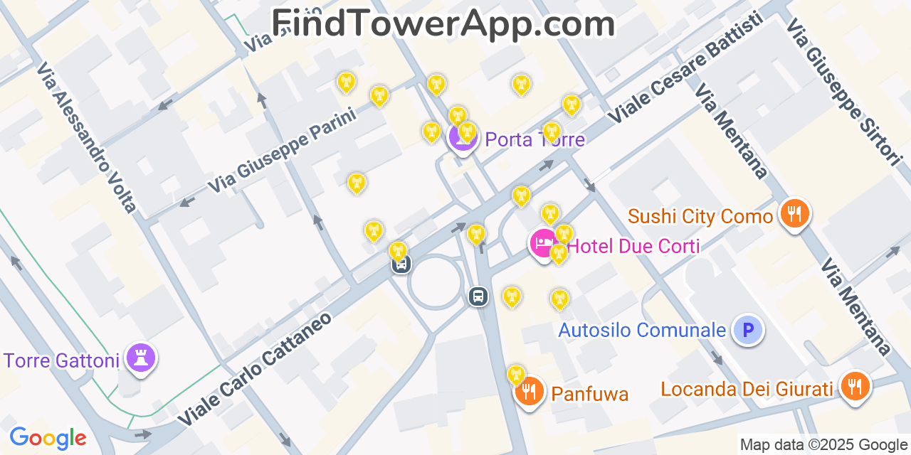 Como Cell Towers, Italy - FindTower App Coverage Maps