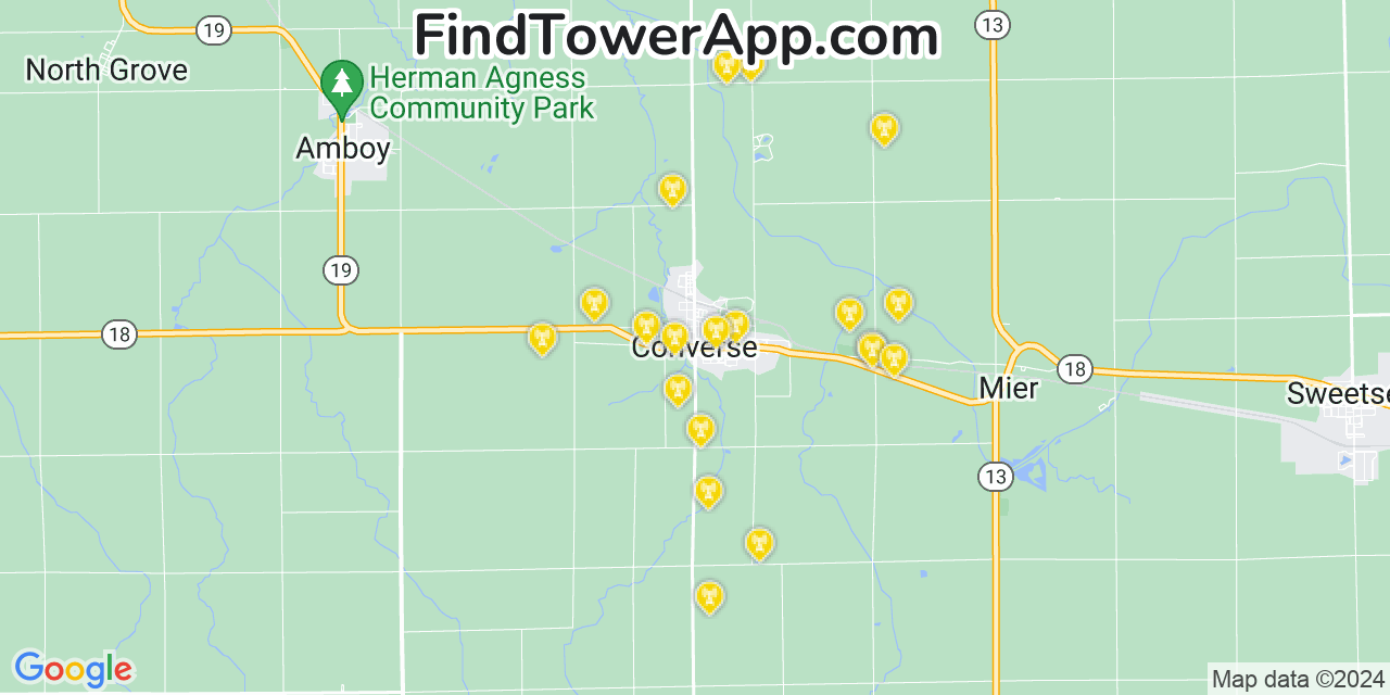 T-Mobile 4G/5G cell tower coverage map Converse, Indiana