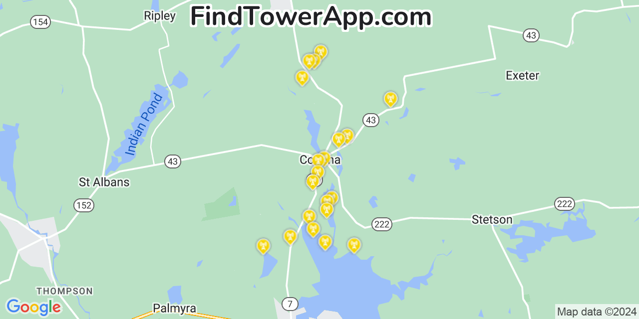 T-Mobile 4G/5G cell tower coverage map Corinna, Maine