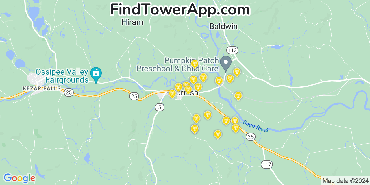 T-Mobile 4G/5G cell tower coverage map Cornish, Maine