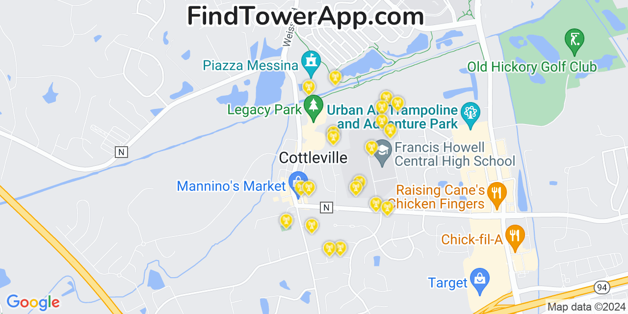 T-Mobile 4G/5G cell tower coverage map Cottleville, Missouri