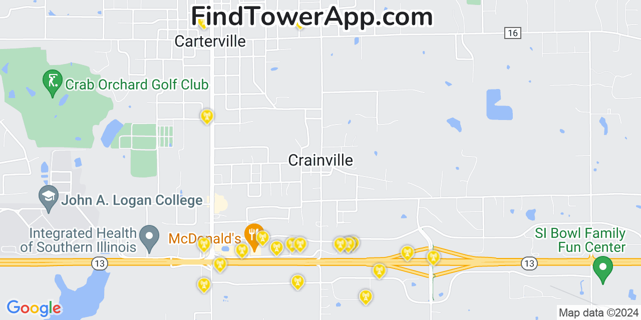 T-Mobile 4G/5G cell tower coverage map Crainville, Illinois