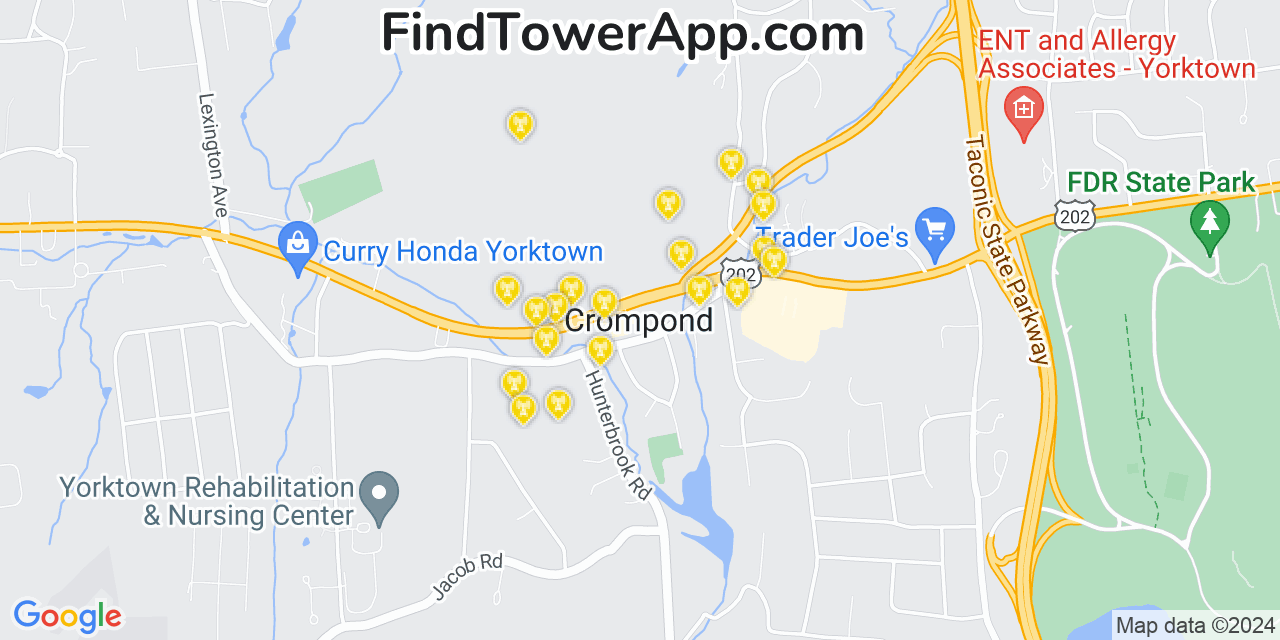 T-Mobile 4G/5G cell tower coverage map Crompond, New York