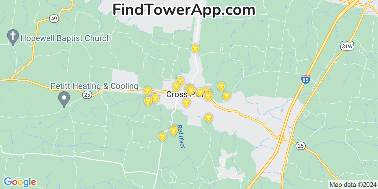 Verizon 4G/5G cell tower coverage map Cross Plains, Tennessee