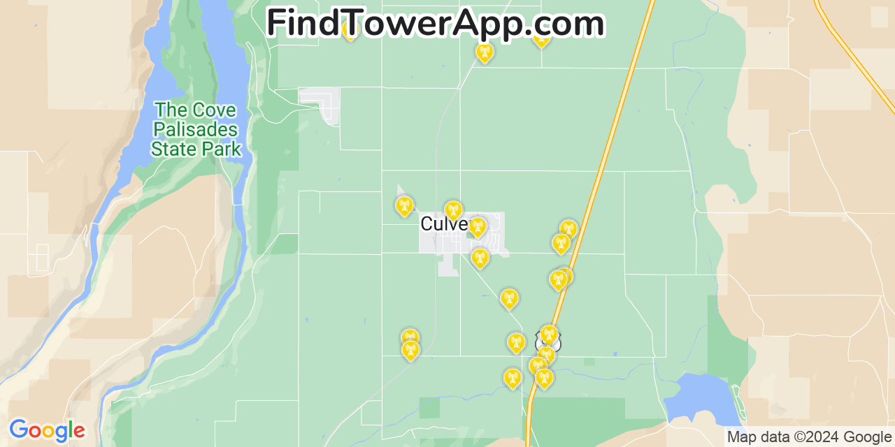 AT&T 4G/5G cell tower coverage map Culver, Oregon