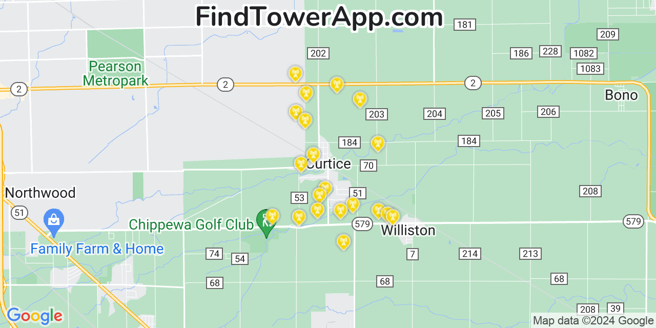 T-Mobile 4G/5G cell tower coverage map Curtice, Ohio