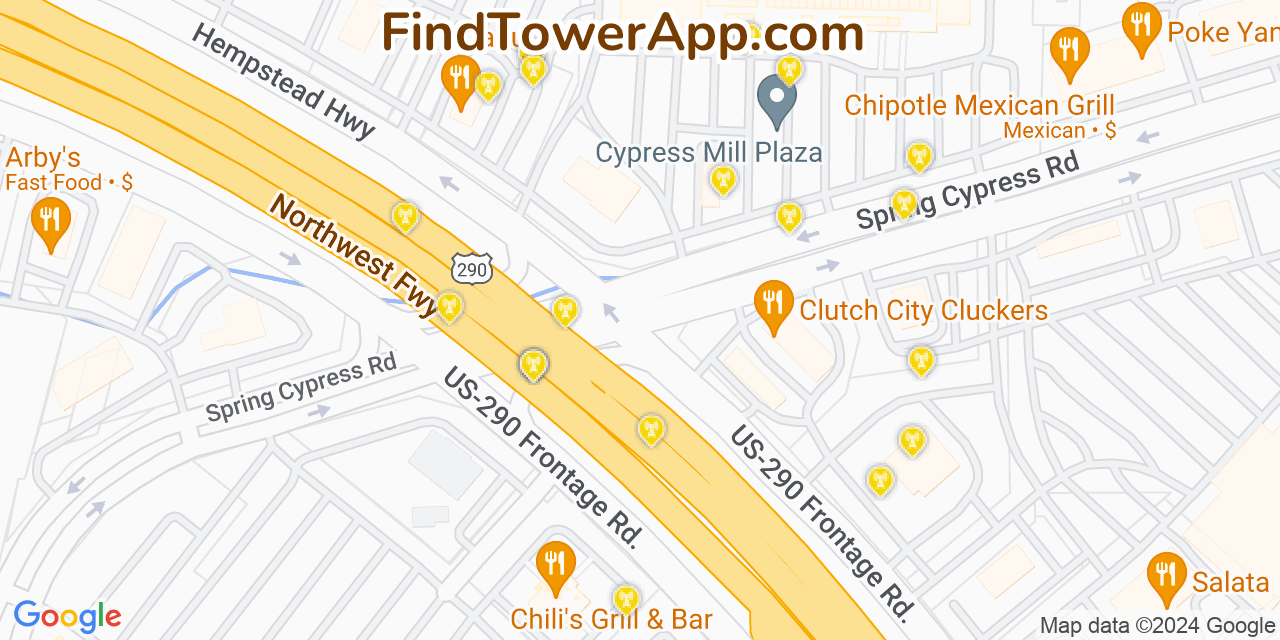 Cypress Texas Cell Tower Coverage Map