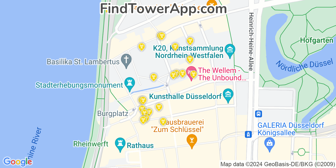 Düsseldorf (Germany) 4G/5G cell tower coverage map