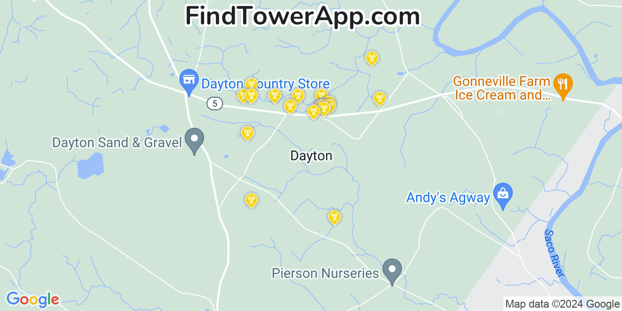 T-Mobile 4G/5G cell tower coverage map Dayton, Maine