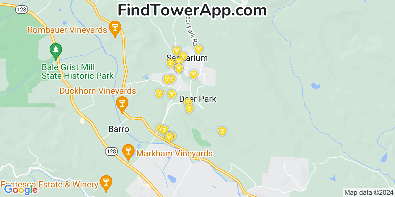 T-Mobile 4G/5G cell tower coverage map Deer Park, California