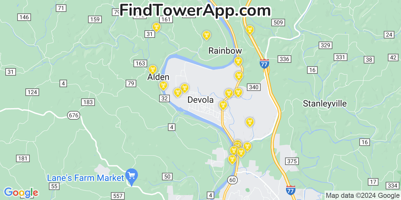 T-Mobile 4G/5G cell tower coverage map Devola, Ohio