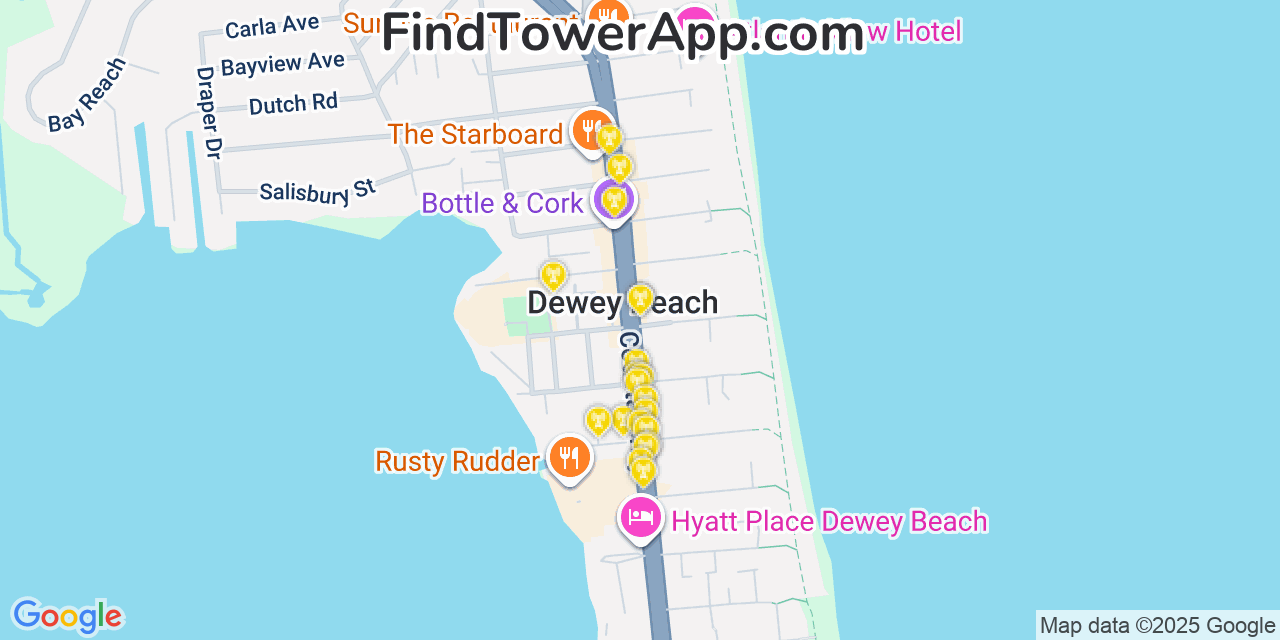 Dewey Beach T-Mobile Cell Towers, Delaware - FindTower App