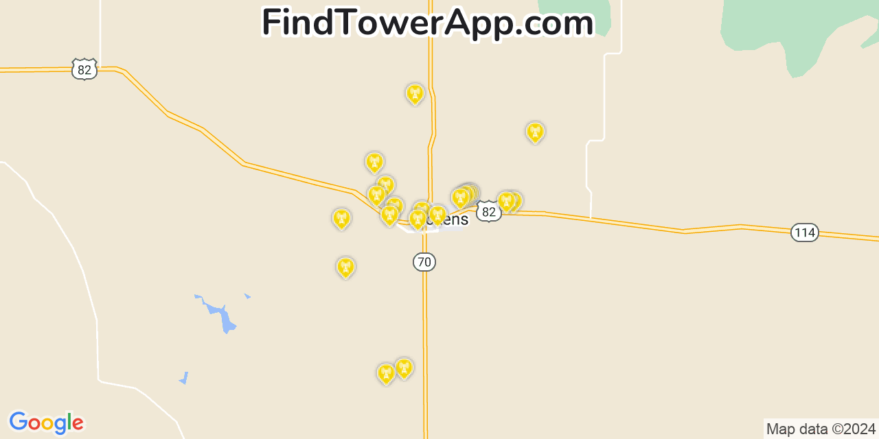 AT&T 4G/5G cell tower coverage map Dickens, Texas