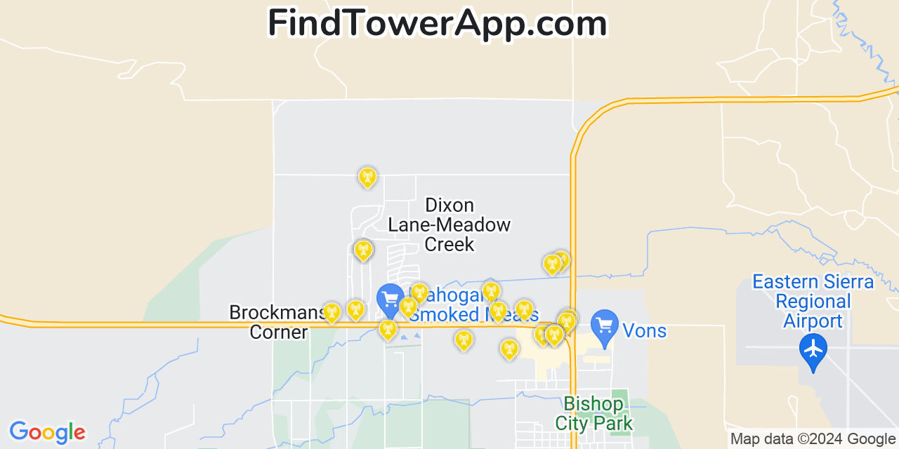 Verizon 4G/5G cell tower coverage map Dixon Lane Meadow Creek, California