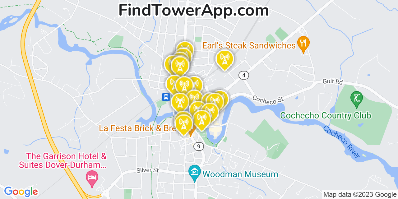 Verizon 4G/5G cell tower coverage map Dover, New Hampshire