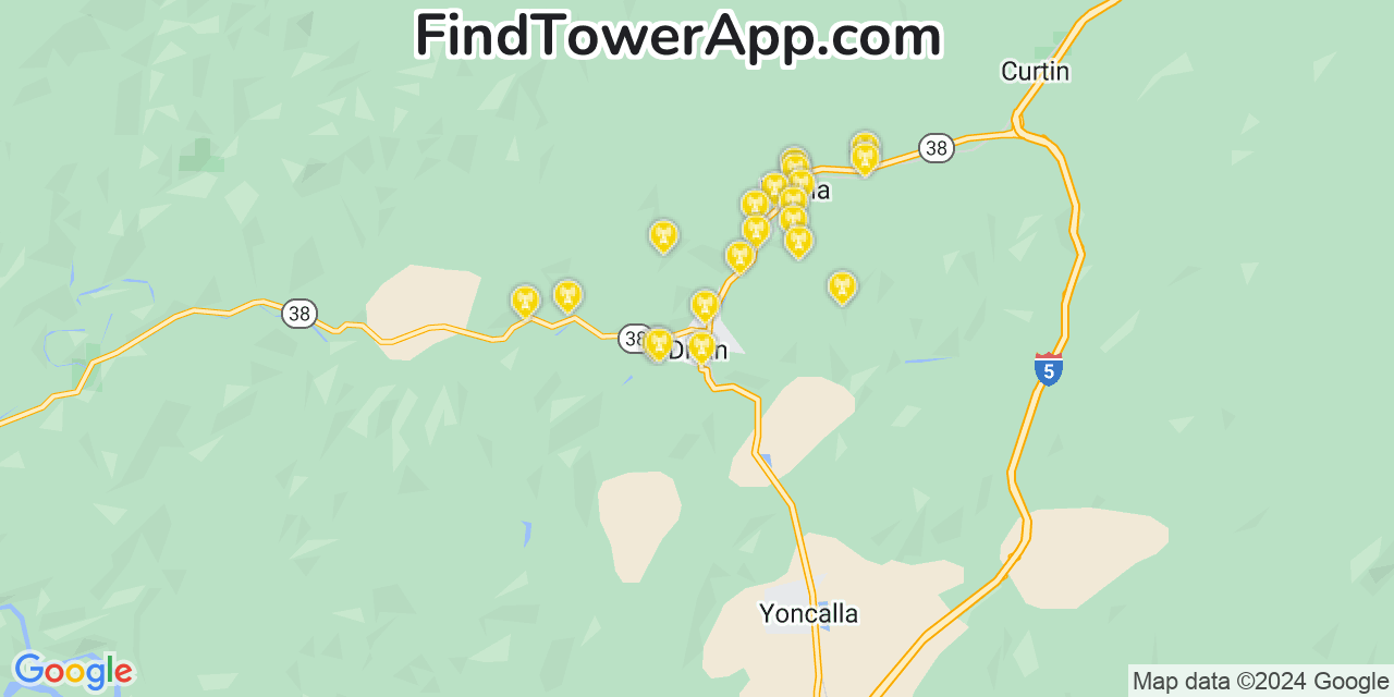 Verizon 4G/5G cell tower coverage map Drain, Oregon