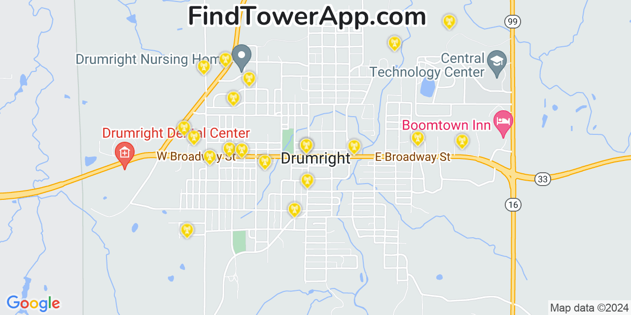 T-Mobile 4G/5G cell tower coverage map Drumright, Oklahoma