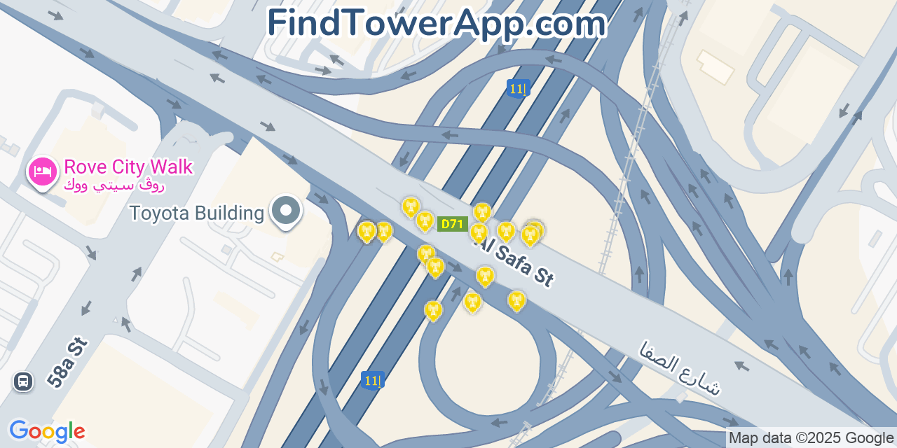 Dubai Cell Towers, United-Arab-Emirates - FindTower App Coverage Maps